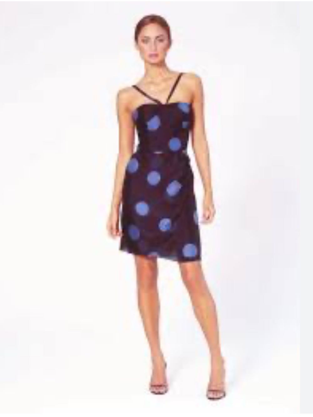 Vintage Armani Collezioni Italy 100% Silk Polka Dot Y2K Cocktail Event Dress 6